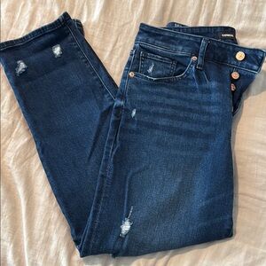 Express Blue Boyfriend Jeans with Casual Distressing